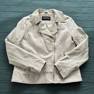 Guess Faux Leather Moto Jacket Size L